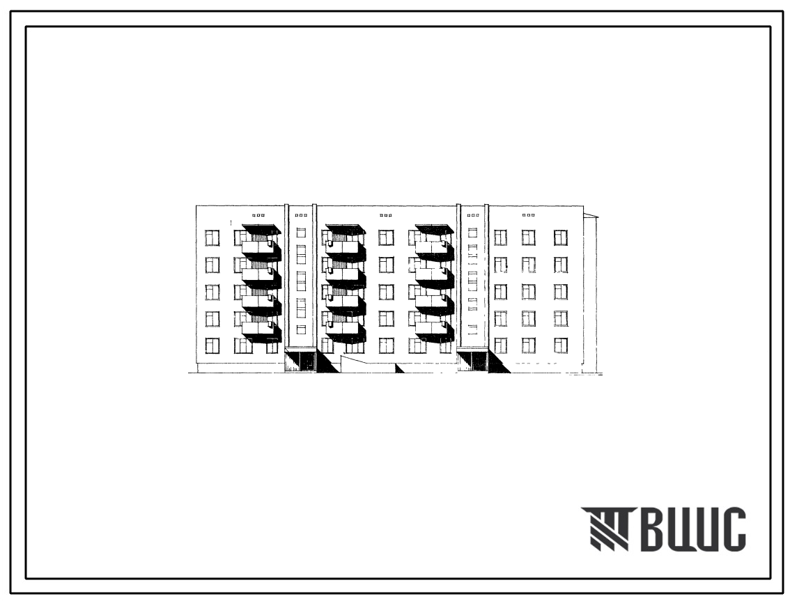 Типовой проект 114-08с/1 Пятиэтажная блок-секция двухсекционная торцевая на 35 квартир (однокомнатных 1Б-5, двухкомнатных 2Б-15, трехкомнатных 3Б-10, пятикомнатных 5Б-5) со стенами из кирпича. Для строительства в районах сейсмичностью 8 баллов