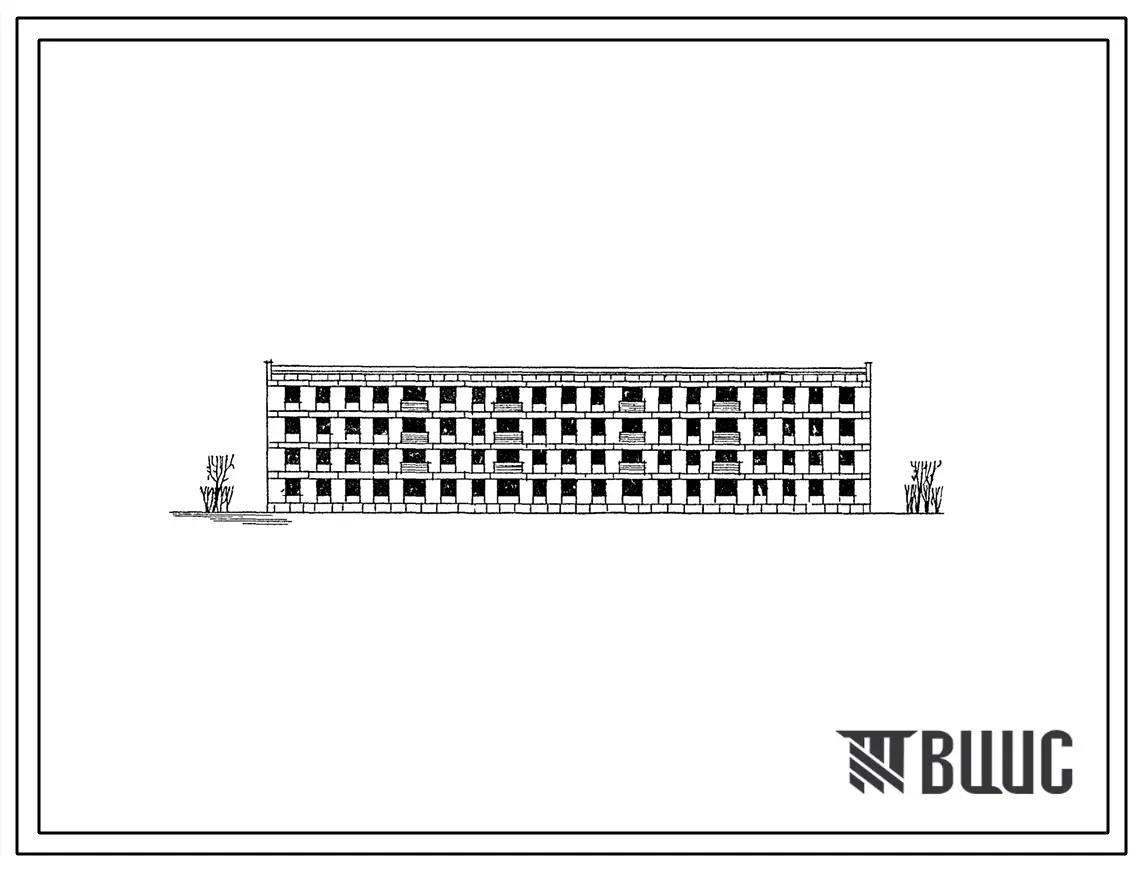Типовой проект 1-306с-33б Четырехэтажный жилой дом на 48 квартир со стенами из крупных легкобетонных блоков.