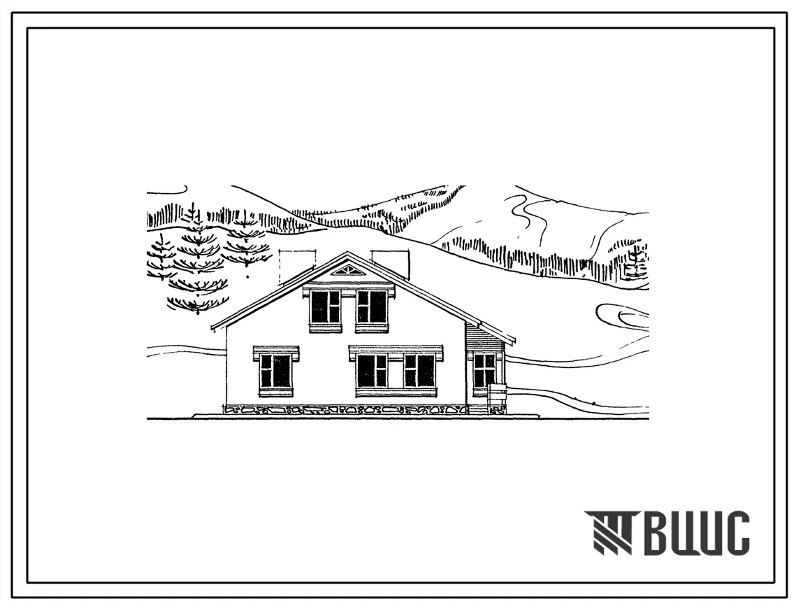 Типовой проект 144-24-263.13.87 Одноквартирный мансардный 5-комнатный жилой дом (для индивидуальных застройщиков западных районов УССР)