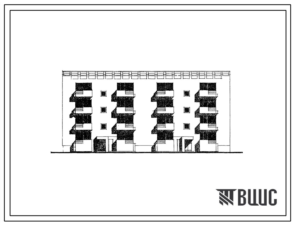 Типовой проект 155-02с Четырехэтажная блок-секция рядовая на 16 квартир (трехкомнатных 3Б-8, четырехкомнатных 4А-8). Для строительства в 4А климатическом подрайоне сейсмичностью 7, 8 и 9 баллов на непросадочных и просадочных грунтах 1 и 2 типа