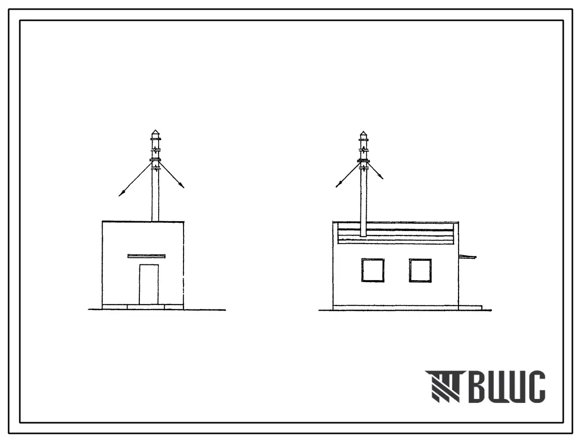 Типовой проект 254-9-84 Мусоросжигательная печь районной больницы на 400 коек с поликлиникой на 600 посещений в смену. Здание одноэтажное. Стены из кирпича.