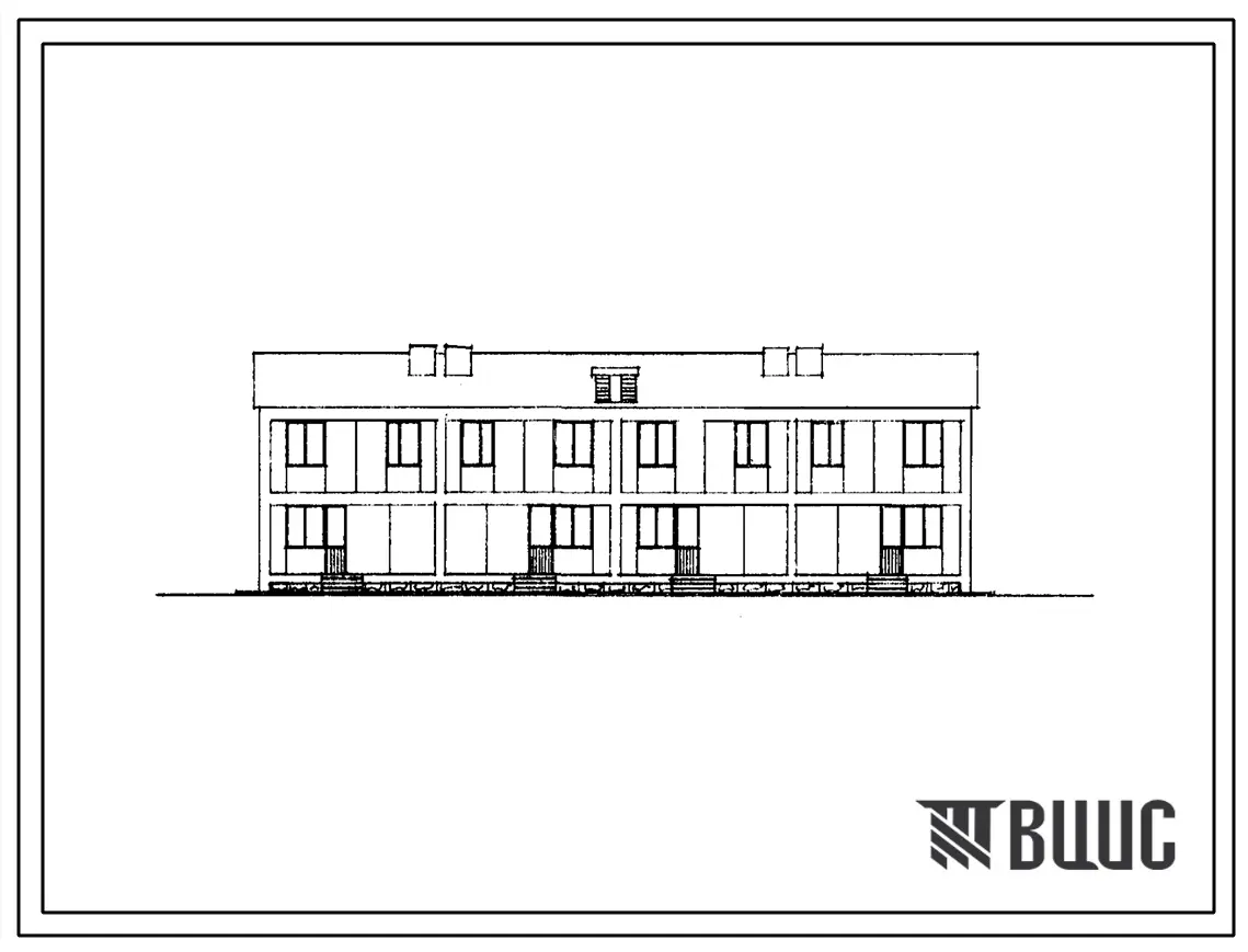 Типовой проект 143-18-19с Двухэтажный дом на 4 четырехкомнатные квартиры типа 4Б в двух уровнях. Для строительства в 3В климатическом подрайоне, 4 климатическом районе Армянской ССР сейсмичностью 7 и 8 баллов