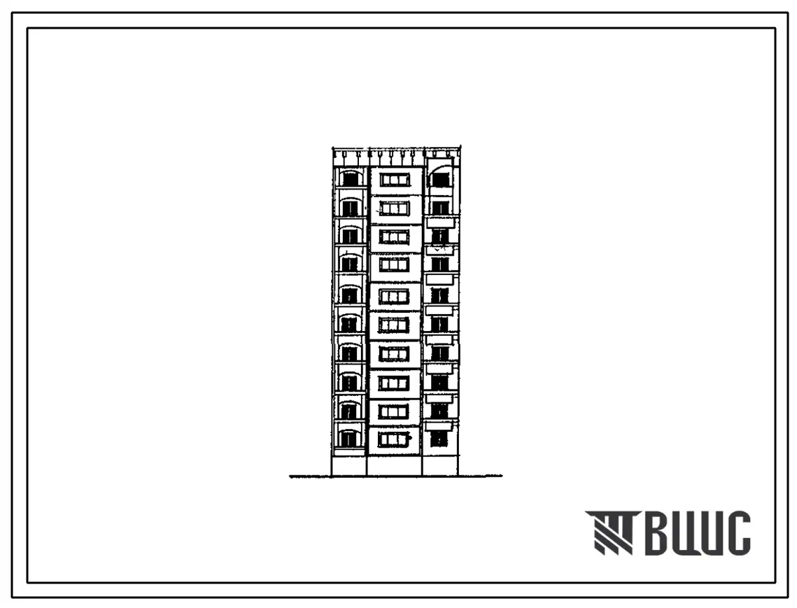 Типовой проект 97-0357с.23.89 10-этажный компоновочный объемно-планировочный элемент КОПЭ 10.6 для Кемеровской области