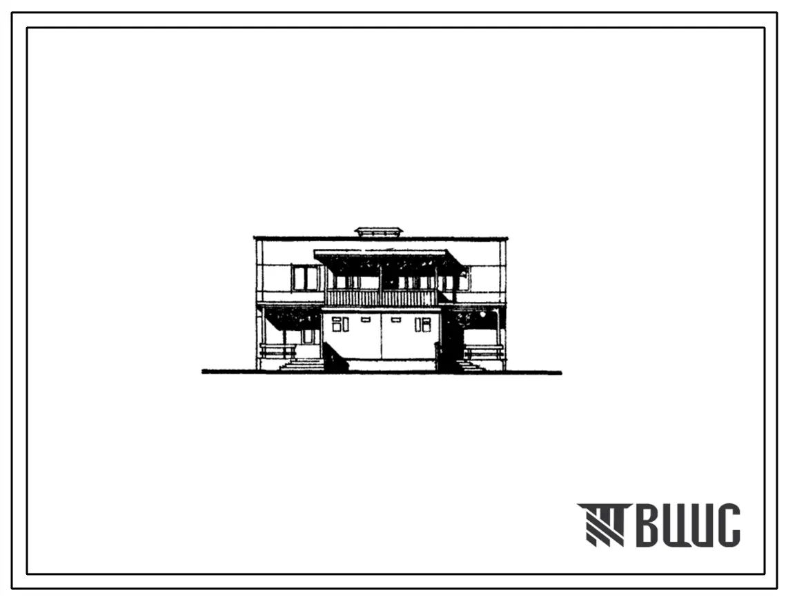 Типовой проект 141-25-5/1 Двухэтажный жилой дом на 2 квартиры типа 3Б в двух уровнях. Для строительства в 1В климатическом подрайоне, 2 и 3 климатических районах