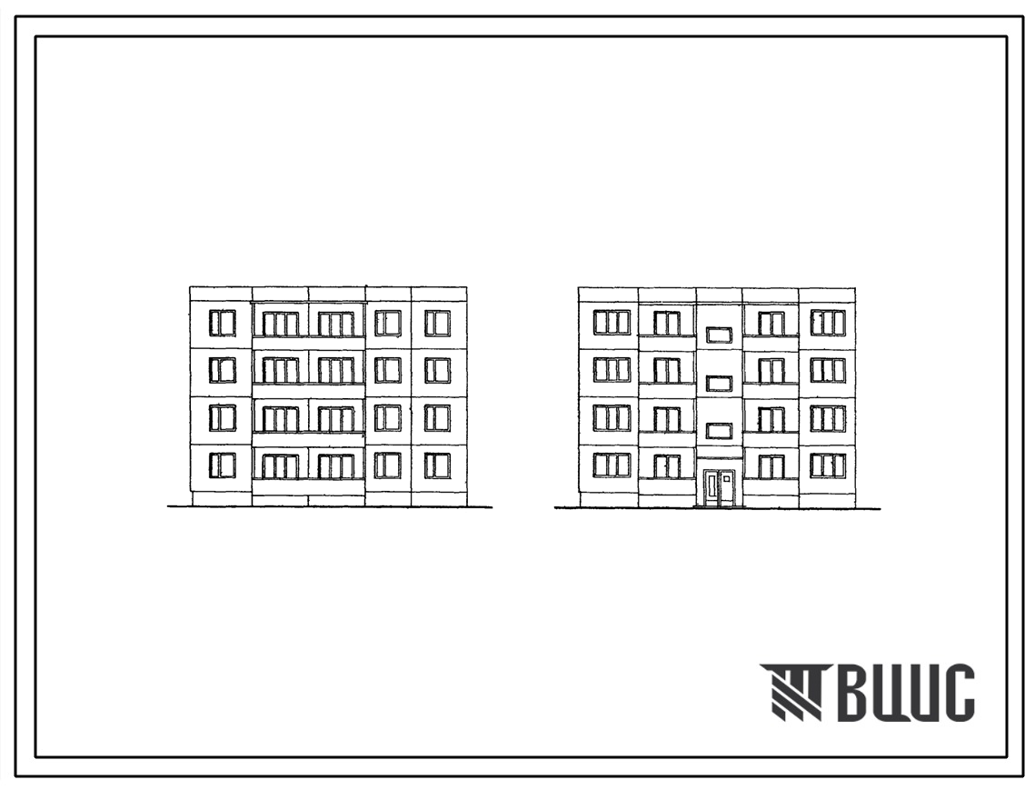Типовой проект 121-011 4-этажная 12-квартирная торцевая левая блок-секция  1Б.2Б.3Б (однокомнатных-4, двухкомнатных-4,трехкомнатных-4) для строительства во 2 климатическом районе.