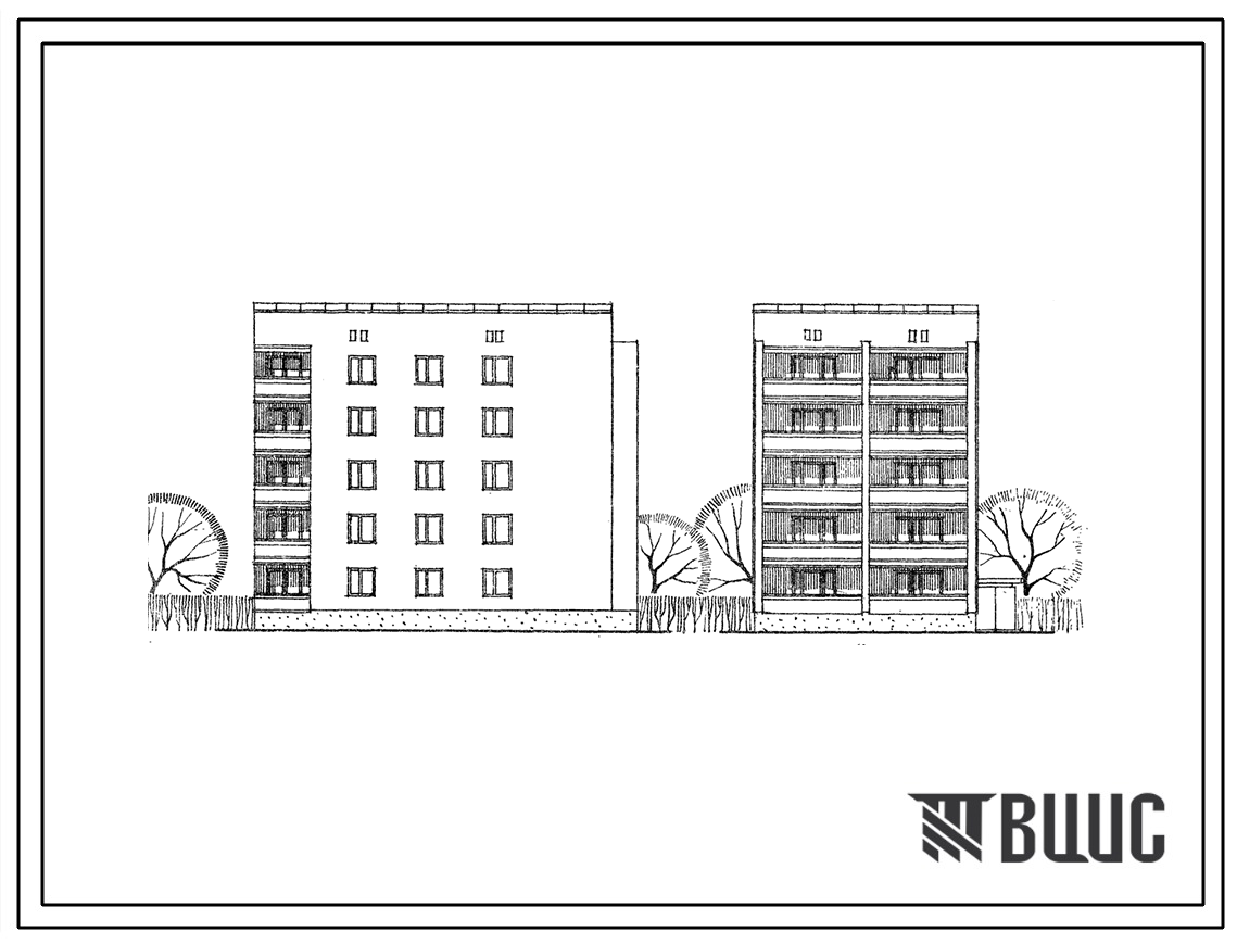 Типовой проект 87-013 Блок-секция 5-этажного дома торцевая правая на 15 квартир для строительства в 3 строительно-климатической зоне.