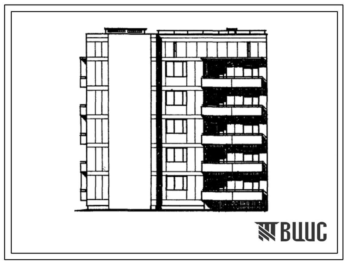 Типовой проект 67-035/1 Пятиэтажная блок-секция на 15 квартир угловая (Т-образная) 2Б.2Б.2Б, левая