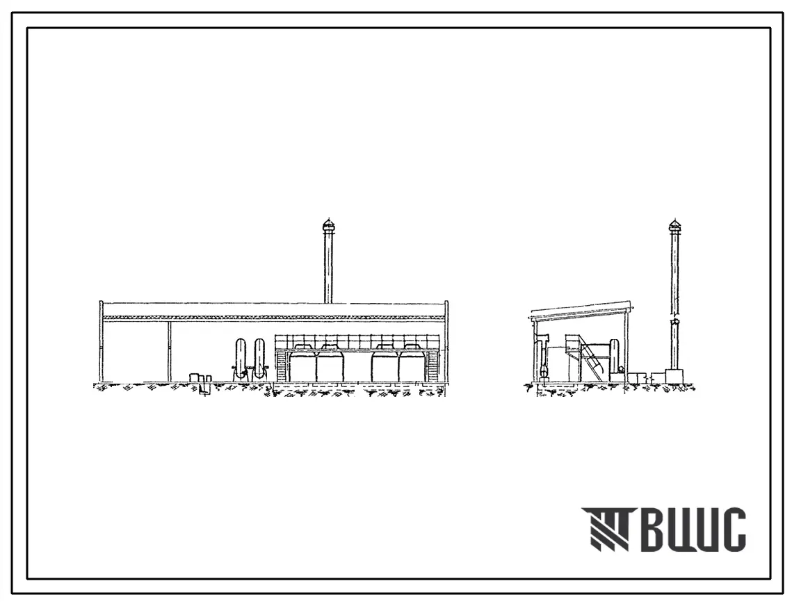 Типовой проект 903-1-31 Отопительная котельная закрытого типа на 4 водогрейных котла «Энергия-6» поверхностью нагрева по 42,4 м.кв.. Топливо дрова и крупнокусковые отходы. Теплоноситель вода.