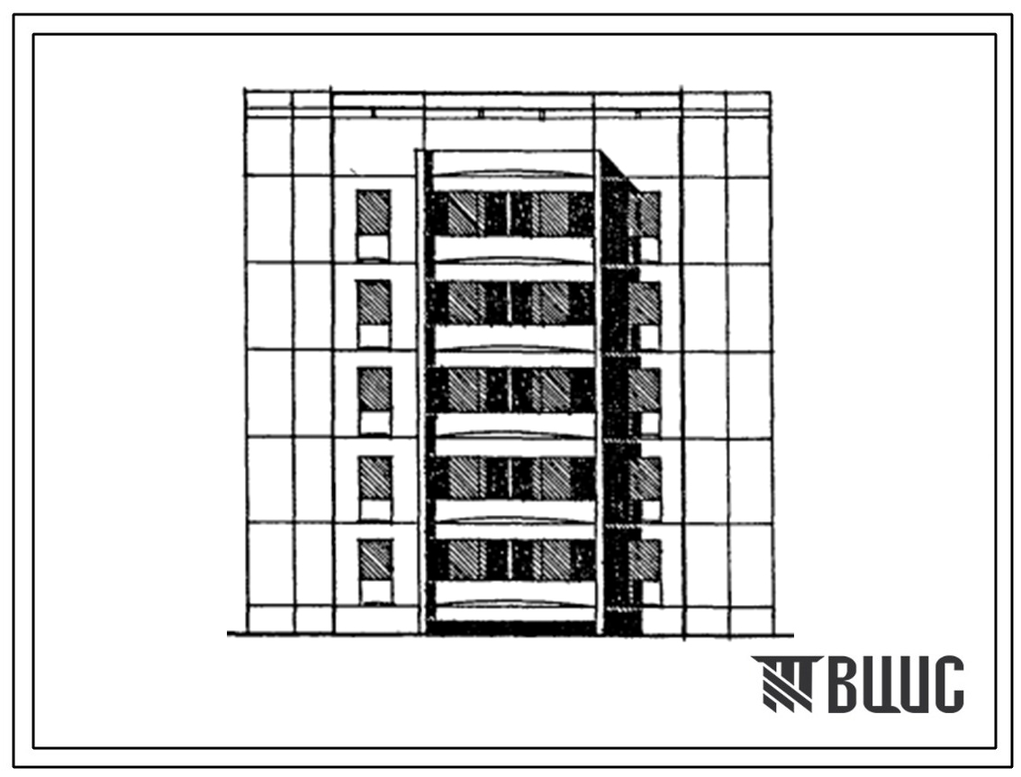 Типовой проект 129-044с.13.86 Блок-секция 5-этажная 10-квартирная поворотная с внешним углом 150 градусов 2Б-2Б (для Армянской ССР)