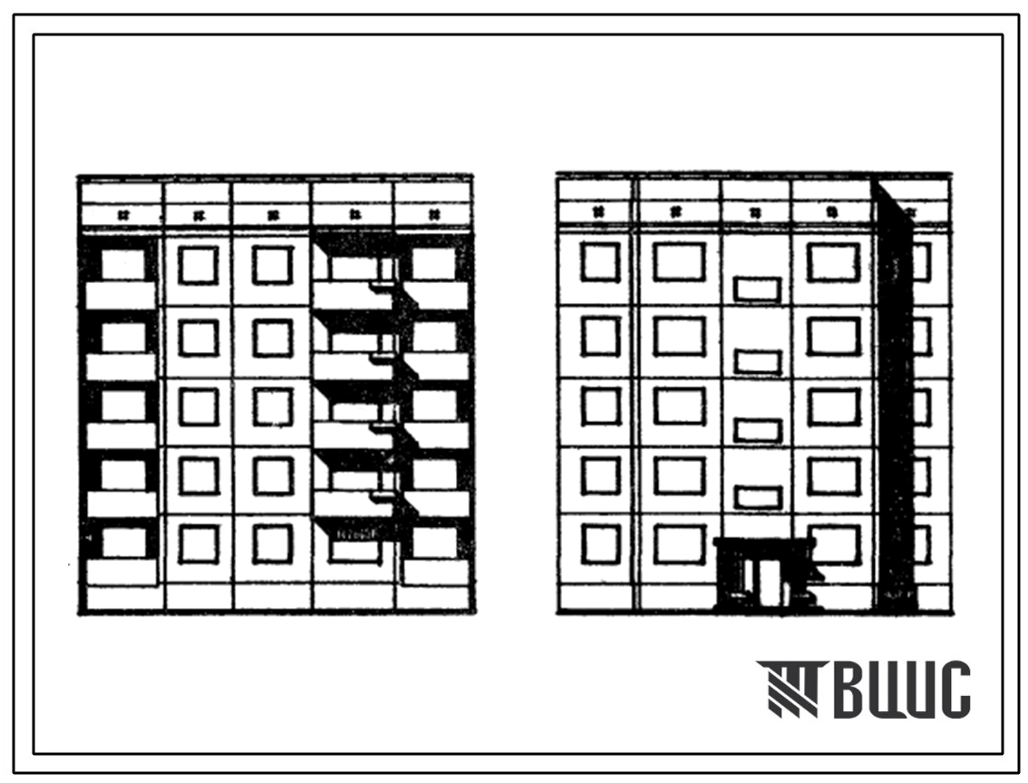 Типовой проект 94-06/1 Пятиэтажная крупнопанельная блок-секция на 15 квартир, левая (Р.2Б-2Б-2Б)
