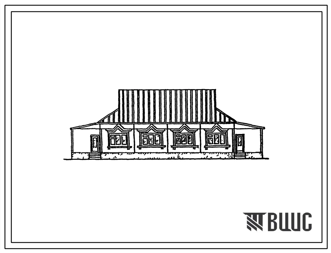 Типовой проект 181-90-101.13.86 Дом на 2 трехкомнатные квартиры типа 3Б. Для Оренбургской области. Общая площадь 149 м2 (СТЕНЫ ИЗ КЕРАМЗИТОБЕТОННЫХ ПАНЕЛЕЙ, Перекрытия железобетонные. Полное инженерное благоустройство. Ориентация широтная, Одноэтажные,