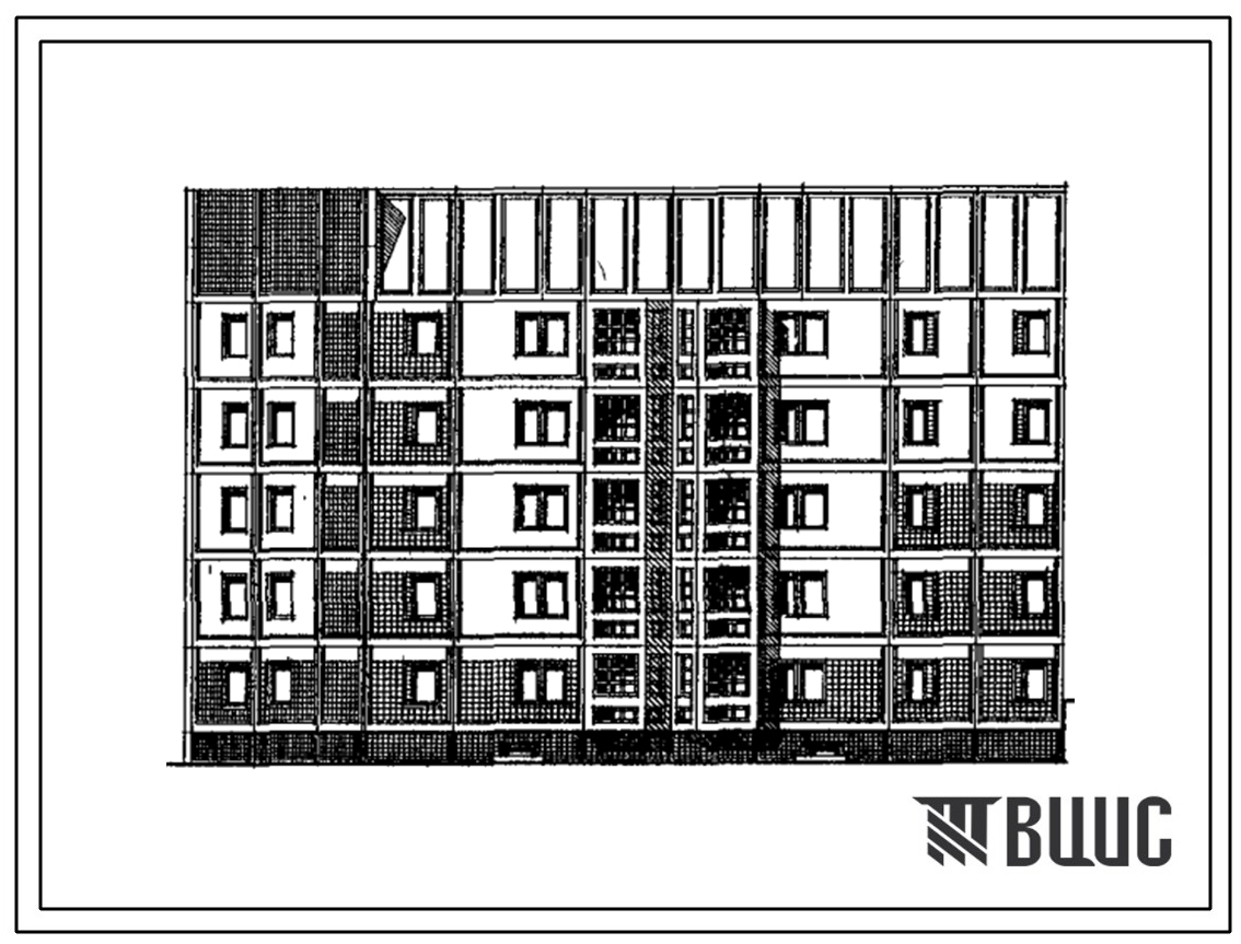 Типовой проект 97-0403м.13.89 Блок-секция 5-этажная 20-квартирная поворотная левая 2-2-3-4 (для строительства в пос. Синегорье и других районах Магаданской области)