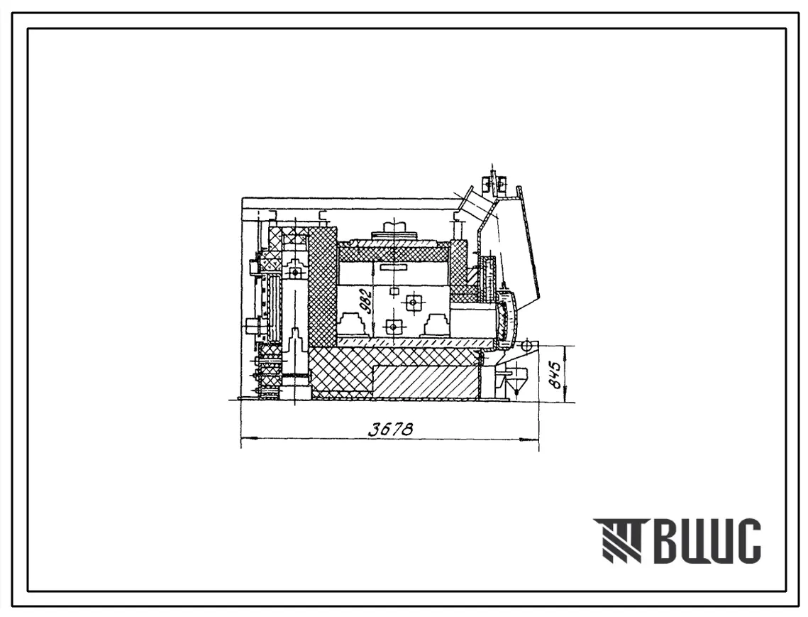 Типовой проект 406-9-314.86 Печь нагревательная камерная размерами пода 2,09 х 1,62 м на газе низкого давления с отводом дыма в боров
