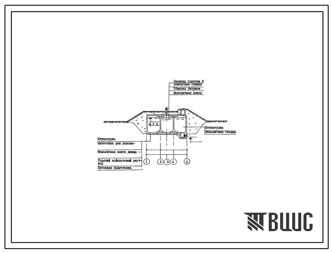 Типовой проект 901-4-51с Резервуар для воды емкостью 500 м3 цилиндрический из монолитного железобетона. Сейсмичность 8, 9 баллов.
