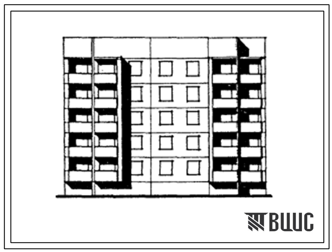 Типовой проект 91-048.13.86 Блок-секция рядовая 5-этажная 20-квартирная 1Б-2Б-3Б-3Б для Белгородской области