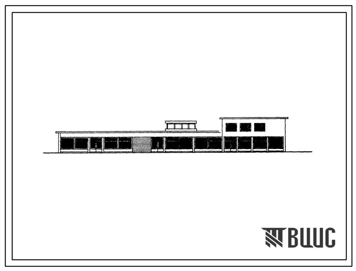 Типовой проект 274-30-39 Торговый центр. Тип 1 (Столовая на 35 мест. Магазин на 4 рабочих места. Комбинат бытового обслуживания с гостиницей на 7 мест). Для строительства во 2 строительно-климатической зоне.