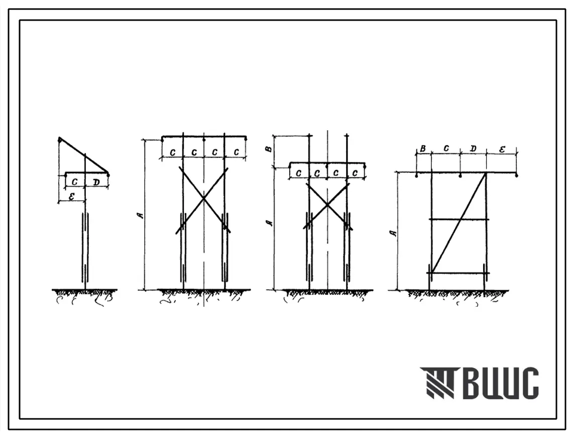 Серия 3.407-30 Деревянные промежуточные опоры 35 и 110 кв. Для районов Крайнего Севера с вечной мерзлотой. Материалы для проектирования.