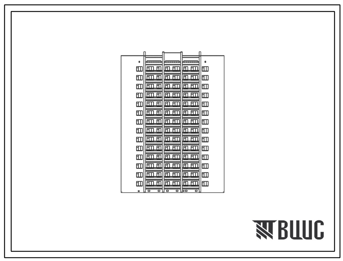 Типовой проект Башня Вулых 14-этажный односекционный 112-квартирный жилой дом со стенами из кирпича и внутренним ж/б каркасом