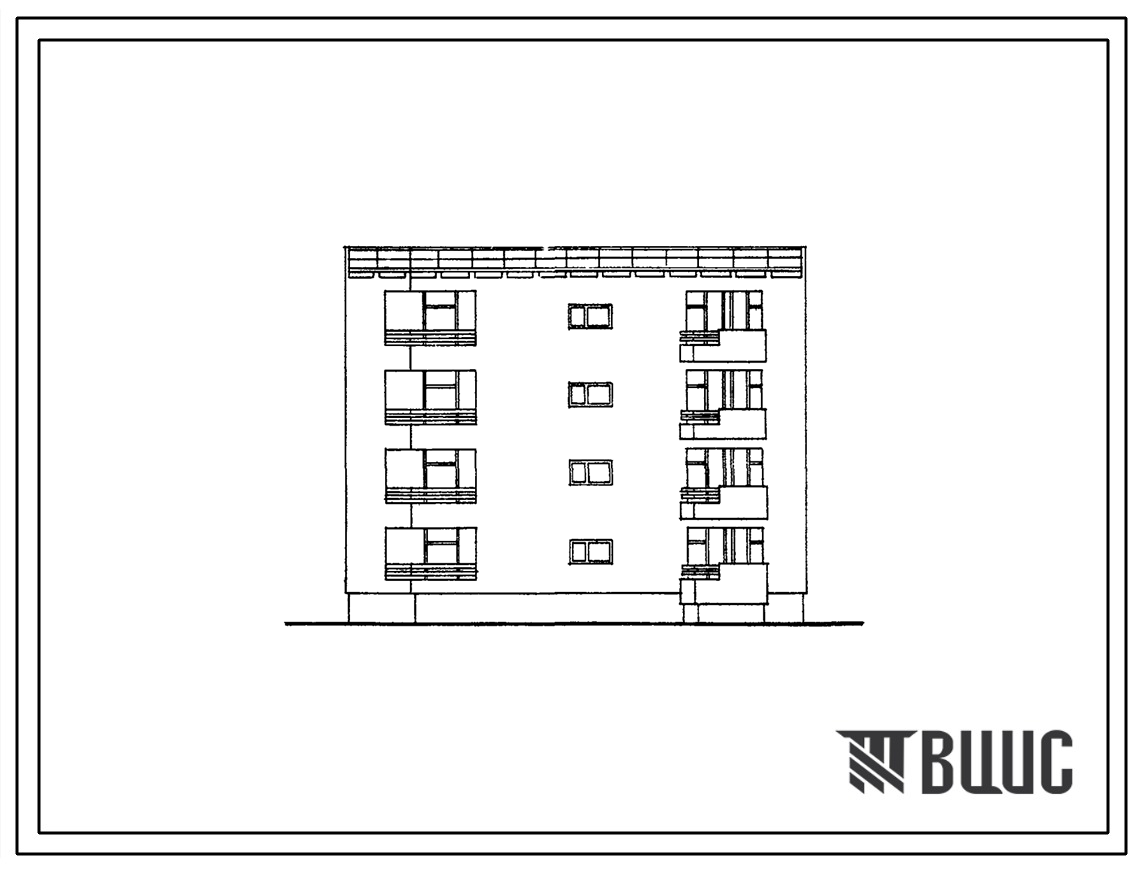 Типовой проект 155-011с Блок-секция четырехэтажная поворотная с внутренним углом правая на 8 квартир . Для строительства в 4А климатическом подрайоне Таджикской ССР сейсмичностью 9 баллов на непросадочных грунтах (варианты – на