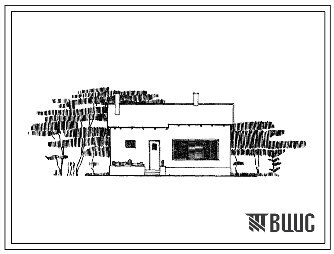 Типовой проект 185-42-67с 1-этажный 1-квартирный 3-комнатный жилой дом.