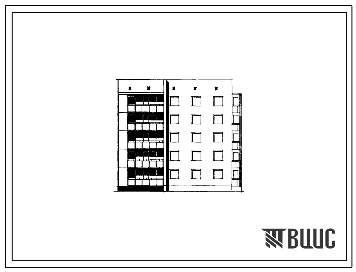 Типовой проект 132-09с/1 Пятиэтажная блок-секция на 15 квартир торцевая правая (однокомнатных 1Б — 5, двухкомнатных 2Б — 5, трехкомнатных 3Б — 5). Для строительства в IIIА, IIIБ и IIIВ климатических подрайонах сейсмичностью 7 баллов.