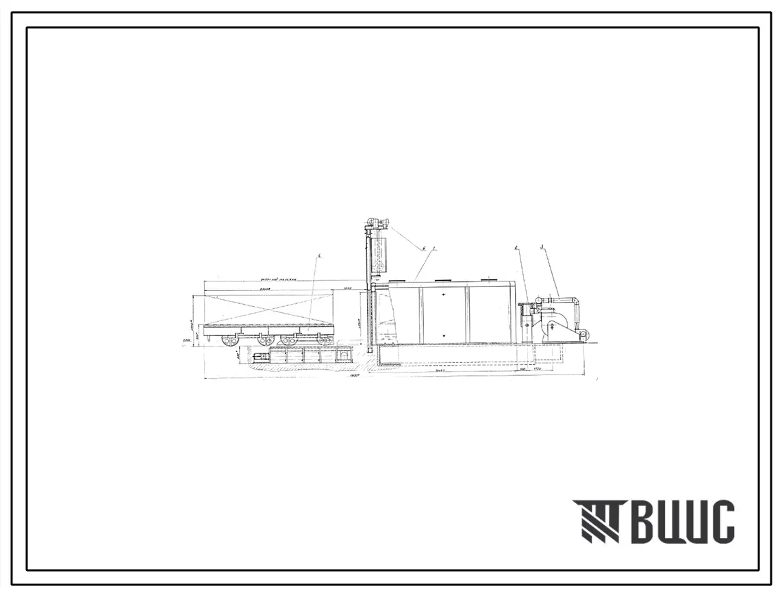Проект 10686 Сушило камерное с тележкой объемом камеры 60 м3 на газе для литейных форм и стержней