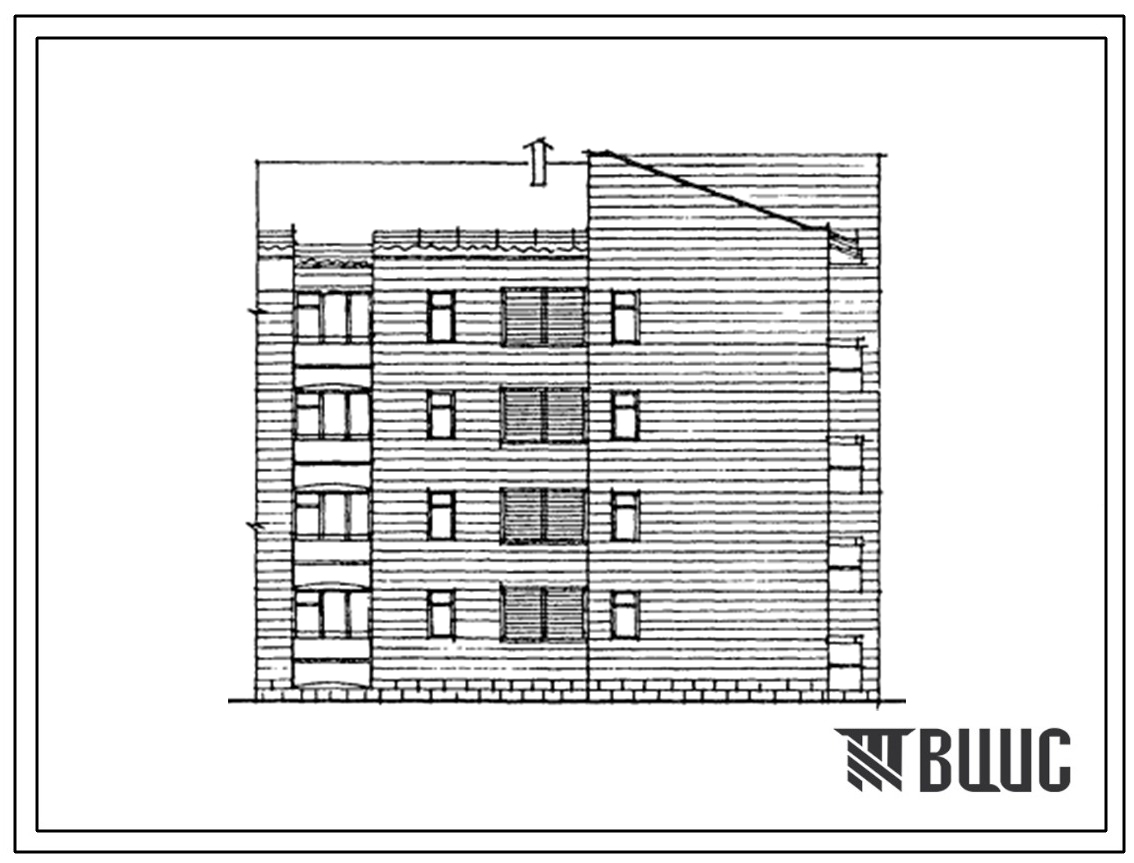 Типовой проект 195-02с.13.88 Четырехэтажная блок-секция торцевая правая на 8 квартир. Для Армянской ССР