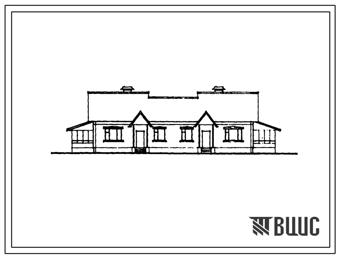 Типовой проект 181-135-277.86 Дом на 2 трехкомнатные квартиры типа 3Б, сблокированный с хозяйственными постройками со средним набором помещений (тип II). Общая площадь 136 м2 (СТЕНЫ ИЗ КЕРАМЗИТОБЕТОННЫХ ПАНЕЛЕЙ, Одноэтажные, Секционные дома Двухэтажные,