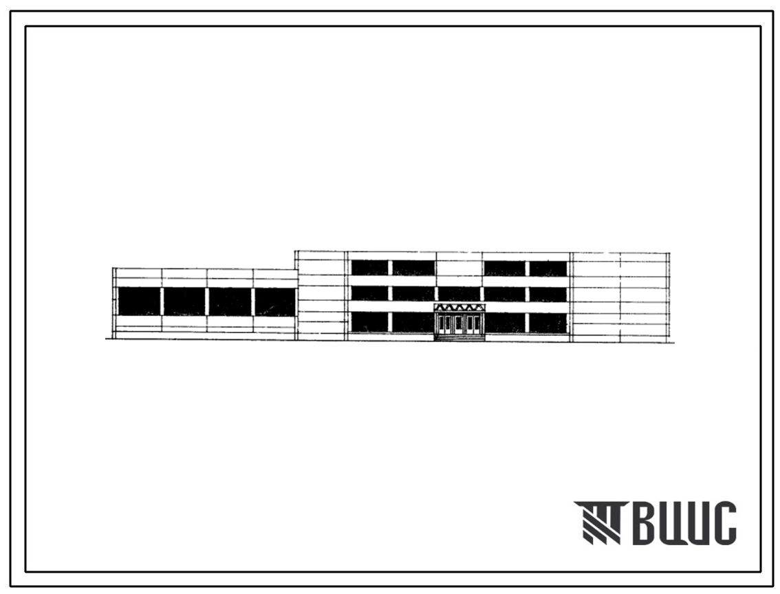 Типовой проект 222-1-115/75 Средняя школа на 30 классов (1176 учащихся). Для строительства в IВ климатическом подрайоне, II и III климатических районах.