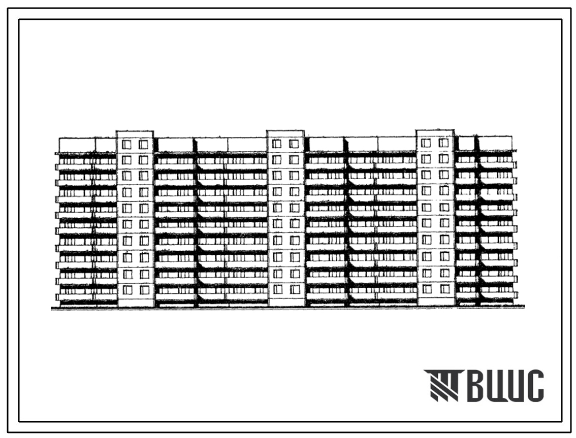 Типовой проект 138-037с.13.86 Блок-секция 108 квартирная 9-этажная угловая, правая 4Б-1Б-2Б-3Б, 3Б-2Б-2Б-3Б, 3Б-2Б-1Б-3Б (для Кабардино-Балкарской АССР)