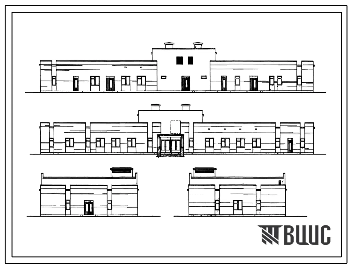 Типовой проект 254-9-85 Хозяйственный корпус кардиологического диспансера на 120 коек. Здание одноэтажное. Стены из кирпича.
