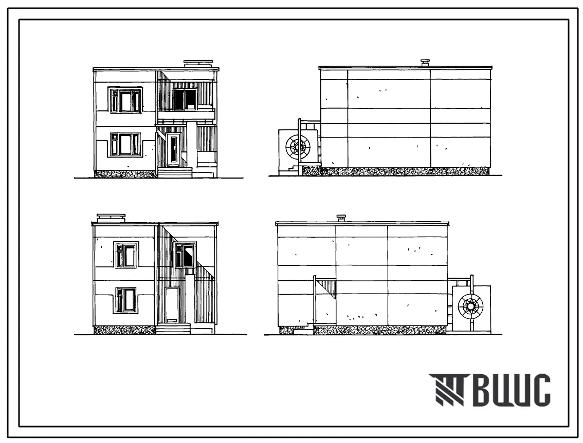 Типовой проект 141-210-36.85 Жилой дом 2-этажный 1-квартирный с 4-комнатной квартирой в двух уровнях. Для строительства во 2В климатическом подрайоне Белорусской ССР.