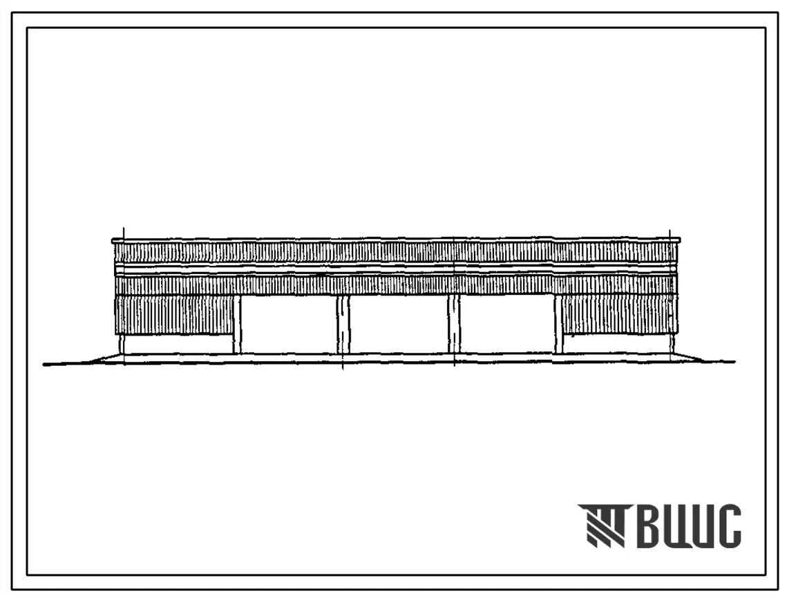 Типовой проект 409-14-49.84 Навес для строительных машин и механизмов опорной базы передвижной механизированной колонны (ПМК) с годовой программой строительно-монтажных работ 3 млн.руб