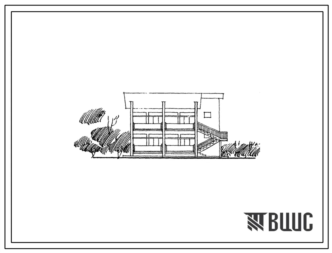 Типовой проект 244-3-11с Пансионат двухэтажный на 24 человека для коллективного садоводства. Для сельского строительства в 3Б климатическом подрайоне сейсмичностью 7 и 8 баллов