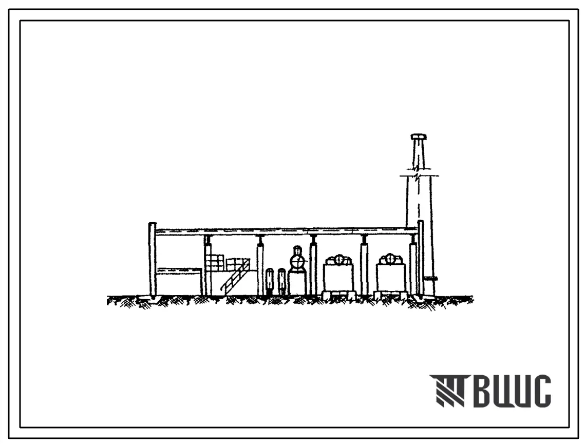 Типовой проект 903-1-52 Котельная с двумя котлами ДКВР-4-13 (закрытого типа). Топливо -газ. Теплоноситель пар.