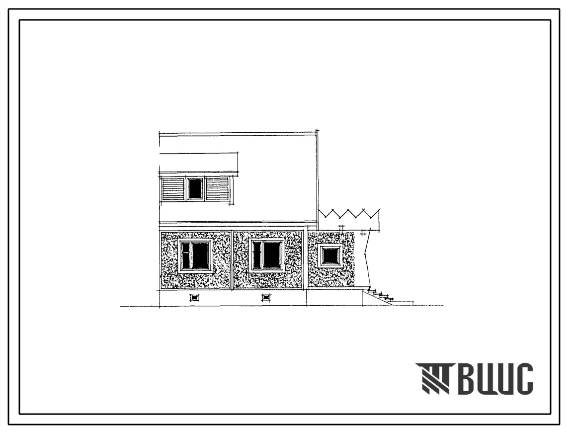 Типовой проект 90-095.86 Блок-дом торцевой правый с трехкомнатной квартирой. Для Московской области. Общая площадь 75 м2 (СТЕНЫ ИЗ КЕРАМЗИТОБЕТОННЫХ ПАНЕЛЕЙ, Перекрытия железобетонные. Полное инженерное благоустройство. Ориентация широтная, Одноэтажные,