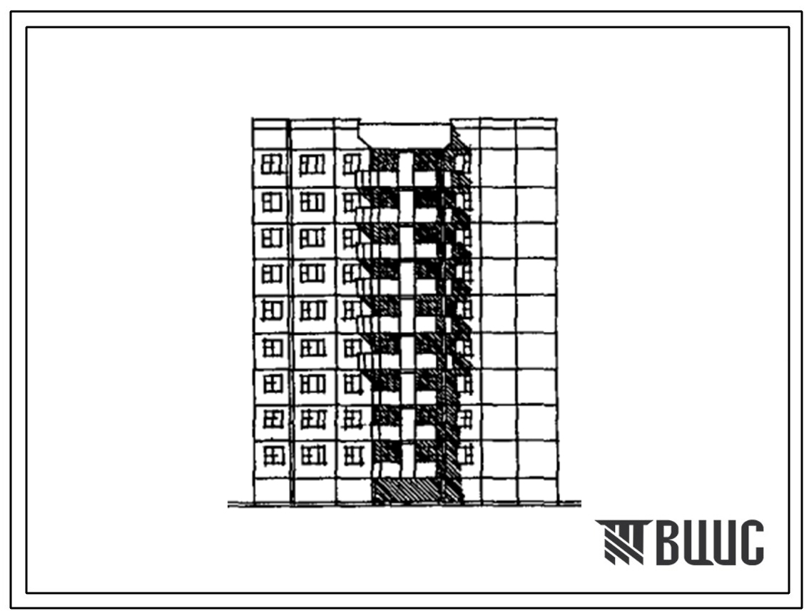 Типовой проект 112-080.90 Блок-секция 9-этажная 36-квартирная торцевая правая 1.2.3.4