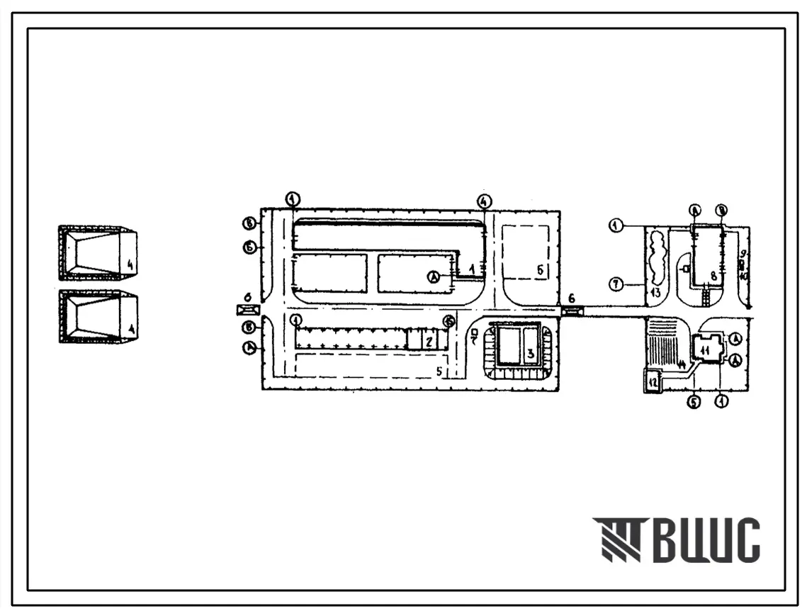 Типовой проект У.801-01-120.96 Учебное фермерское хозяйство для откорма КРС с первичной переработкой мясопродуктов на 100 голов