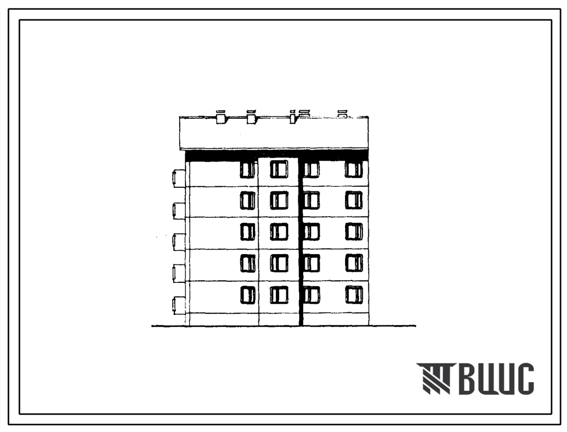 Типовой проект 135-0148с.85 5-этажная торцевая левая блок-секция на 10 квартир 3Б-5Б