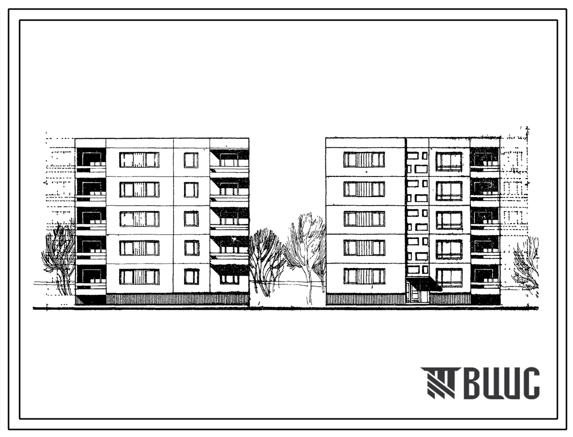 Типовой проект 99-013 Блок-секция пятиэтажного дома торцевая правая на 15 квартир (однокомнатных 1Б-5, двухкомнатных 2Б-5, трехкомнатных 3А-5). Для строительства во 2 и 3 климатическом районах и 1В климатическом подрайоне.
