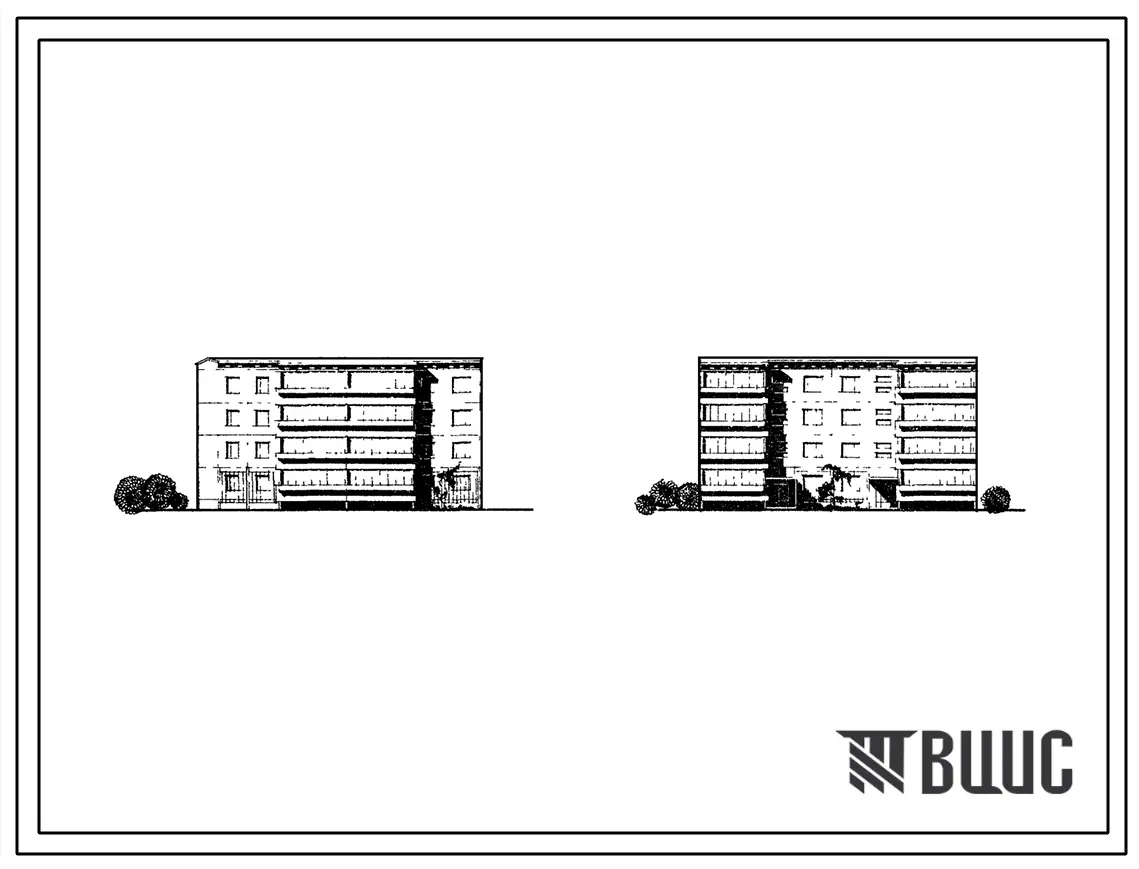 Типовой проект 76-08СП/1 Четырехэтажная блок-секция на 16 квартир (3Б.2Б-2Б.3Б) поворотная левая.