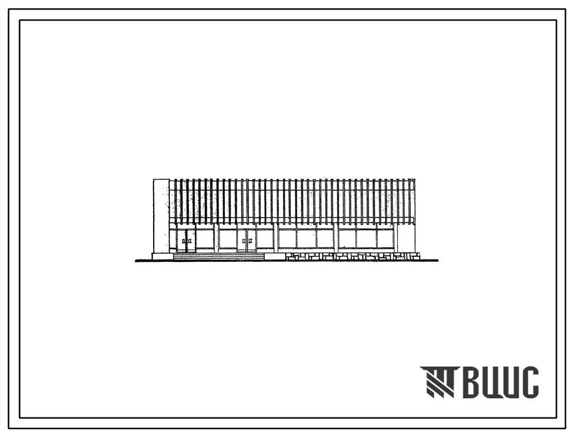 Типовой проект 272-15-2с Унифицированное здание продовольственного и промтоварного магазинов самообслуживания (с пятью технологическими планировками в промтоварном магазине) торговой площадью 440 м2 для строительства в 4Б и 4В климатических подрайонах, с