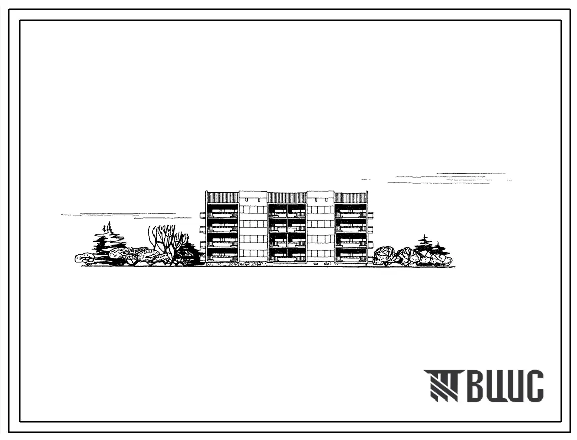 Типовой проект 111-26-4 4-этажный 2-секционный крупнопанельный дом на 16 квартир (трехкомнатных 3Б-8, четырехкомнатных 4Б-8). Для строительства во 2 климатическом районе, во 2В климатическом подрайоне Украинской ССР.