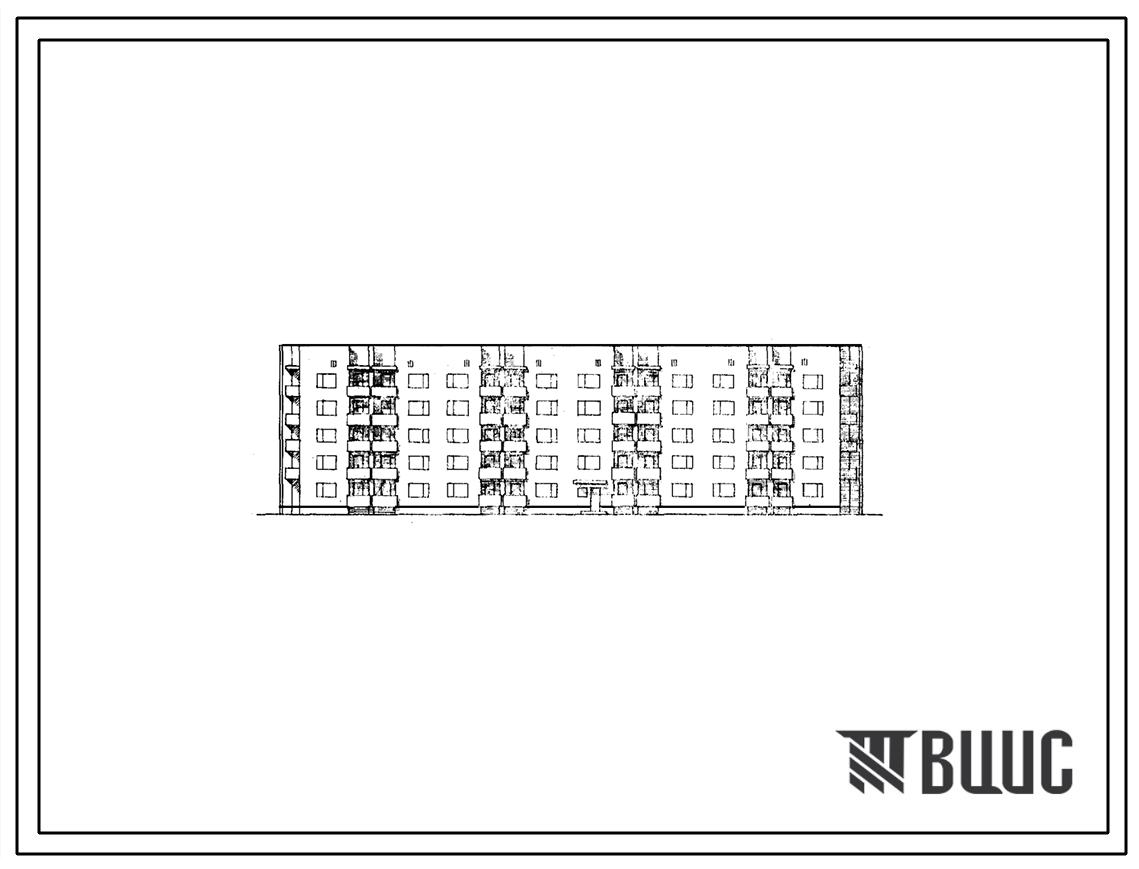 Типовой проект 86-033/1 Пятиэтажная блок-секция для малосемейных на 69 квартир (однокомнатных 1А-15, 1Б-44, двухкомнатных 2А-10). Для строительства в 1В климатическом подрайоне, 11 климатическом районе