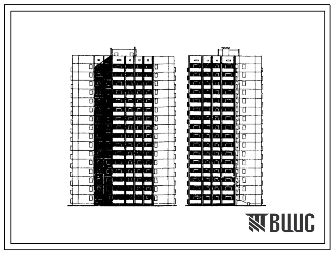 Типовой проект 111-140-2п Дом 16 этажный односекционный 96-квартирный крупнопанельный (прямой) (однокомнатных 1Б — 32, двухкомнатных 2Б — 32, трехкомнатных 3Б — 17, четырехкомнатных 4Б — 15).