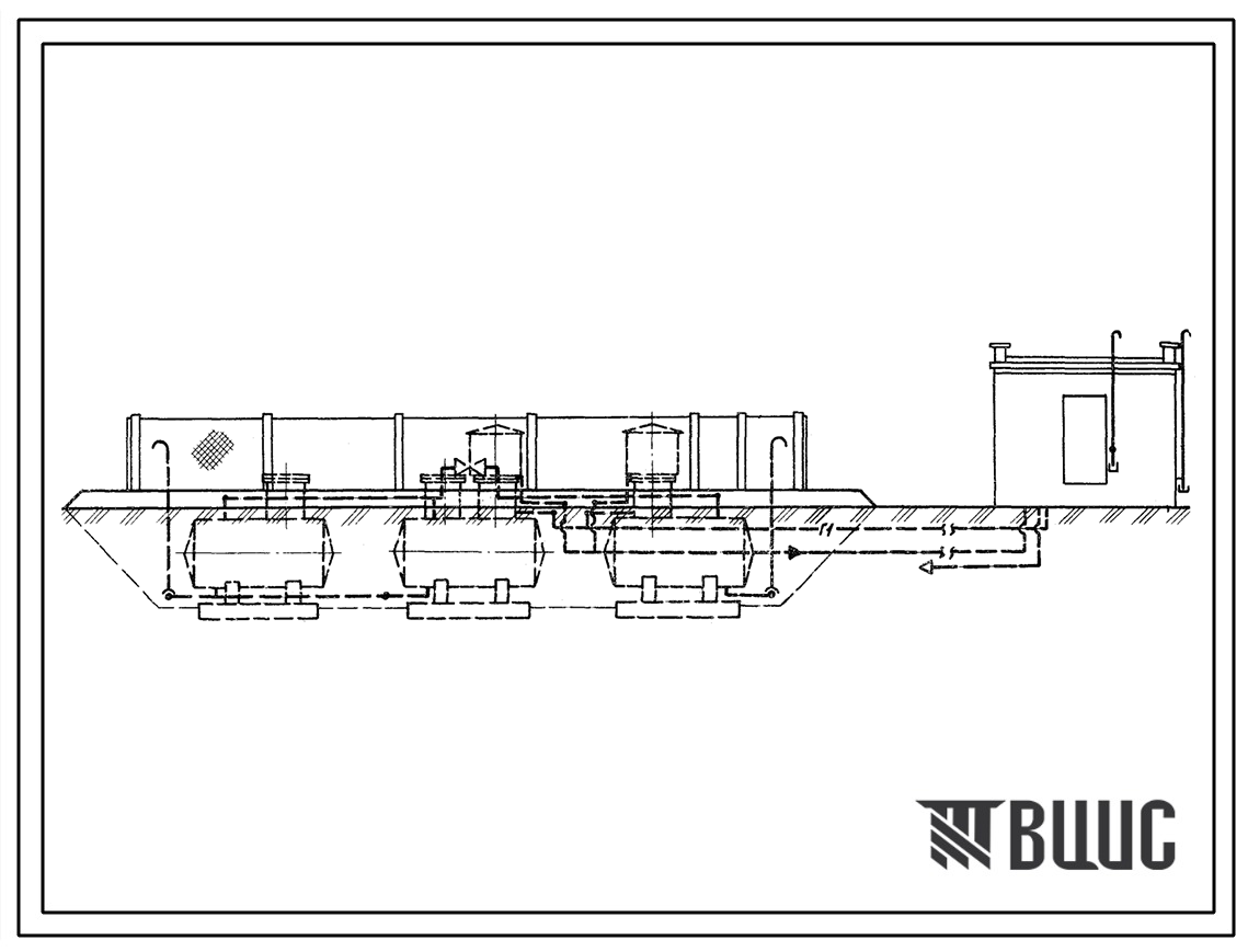 Типовой проект 905-1-5 Установка 6-и подземных резервуаров с форсуночным испарителем
