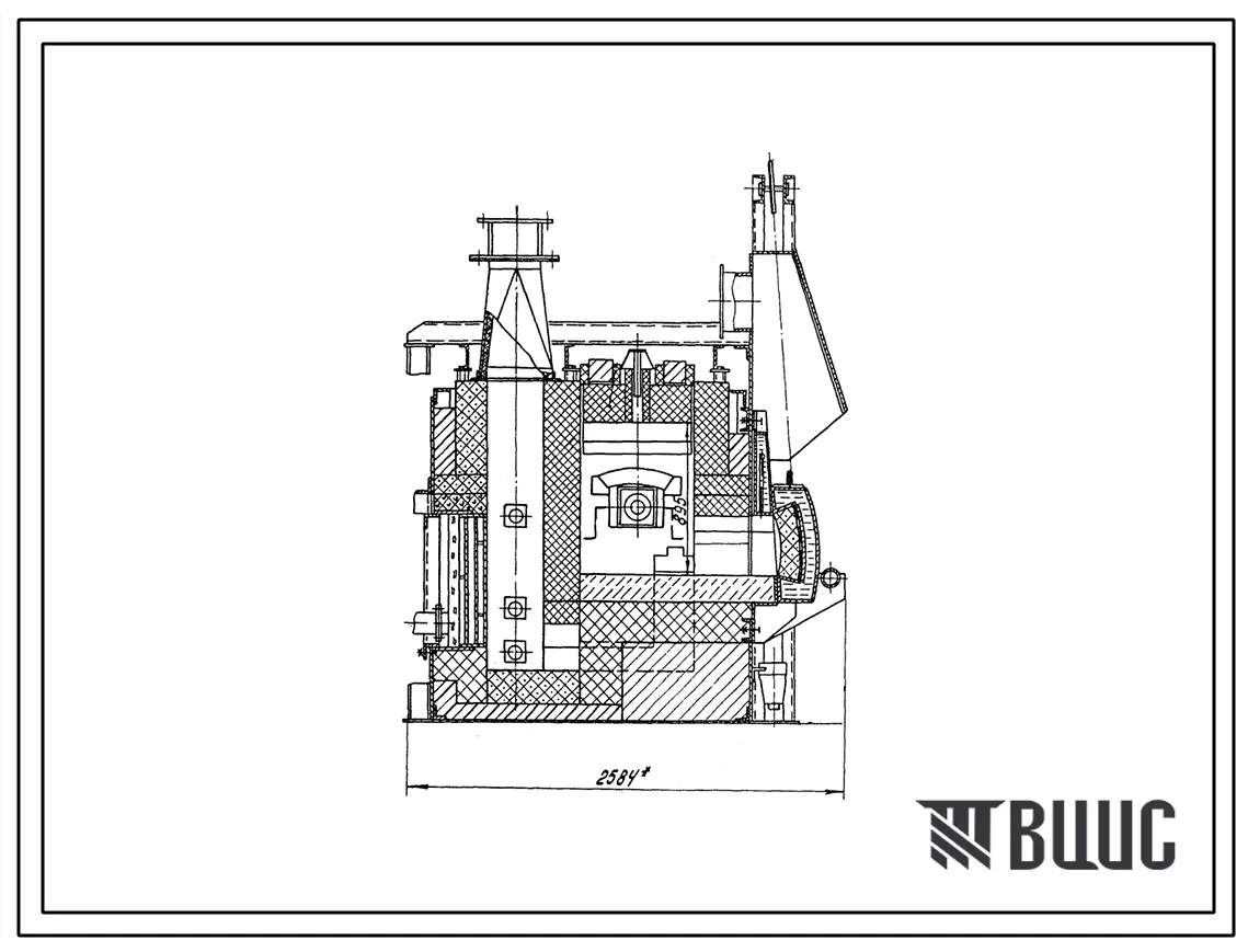Типовой проект 406-9-319.86 Печь нагревательная камерная размерами пода 0,93 х 0,7 м на газе и мазуте с отводом дыма вверх