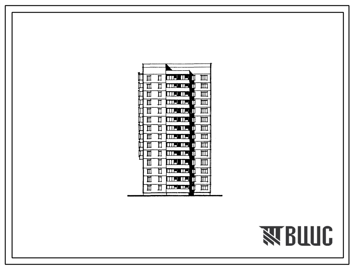 Типовой проект 134-049в.13.86 Четырнадцатиэтажный жилой блок на 56 квартиры. Для строительства в г.Ворошиловграде и Донецке