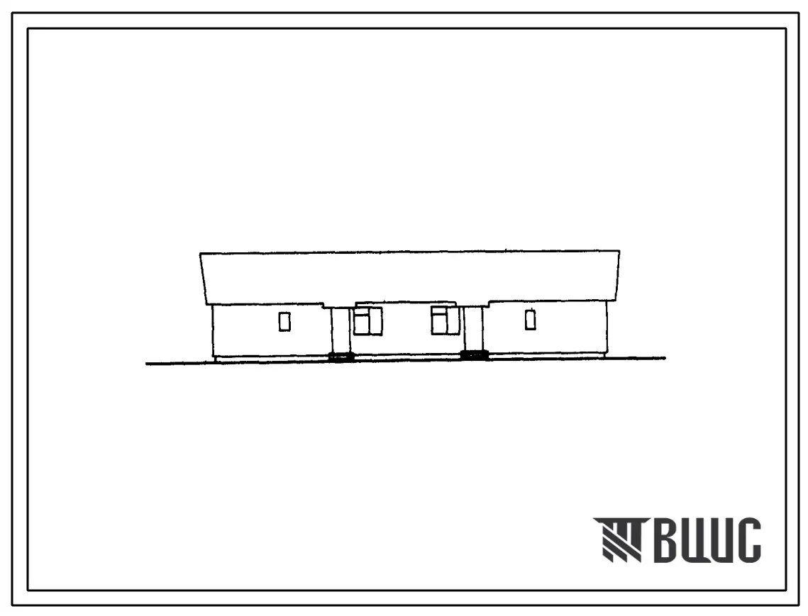 Типовой проект 184-54-34с Одноэтажный двухквартирный жилой дом с трехкомнатными квартирами.