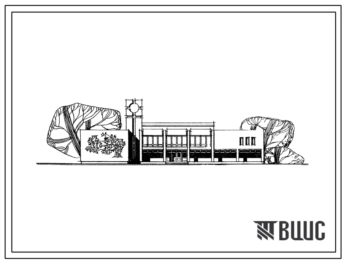 Типовой проект 264-12-136 Сельский дом культуры с залом на 300 мест с административными, для строительств в 1В климатическом подрайоне, 2 и 3 климатических районах
